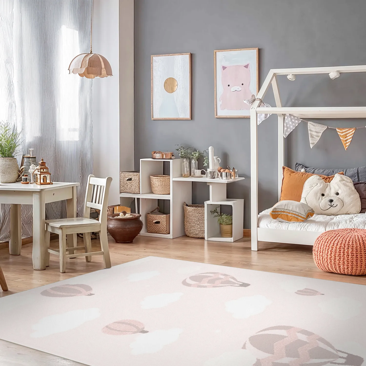 Tapete infantil - Balloons (rosa)