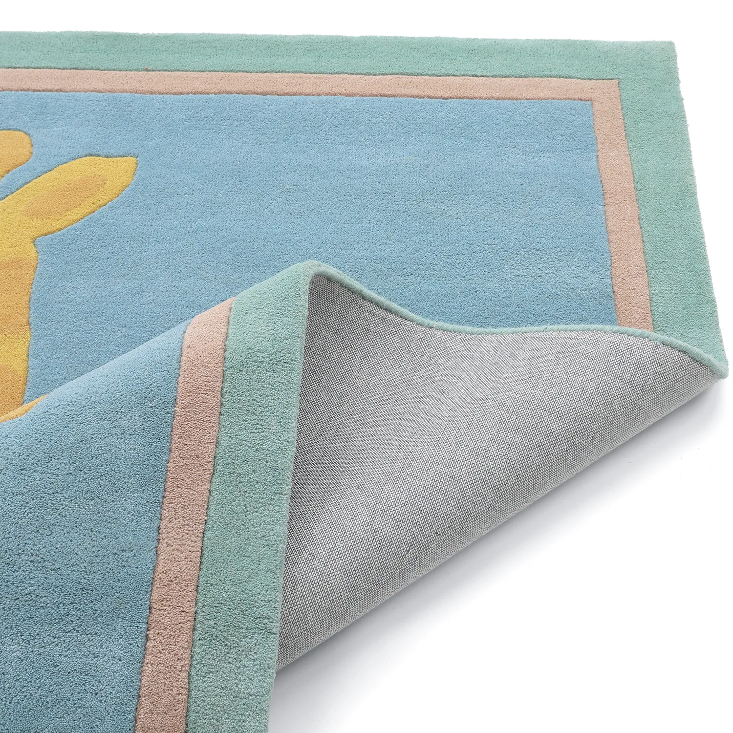 Tapete Infantil - Giraffe Hand Tufted Wool Premium (azul claro/multi)