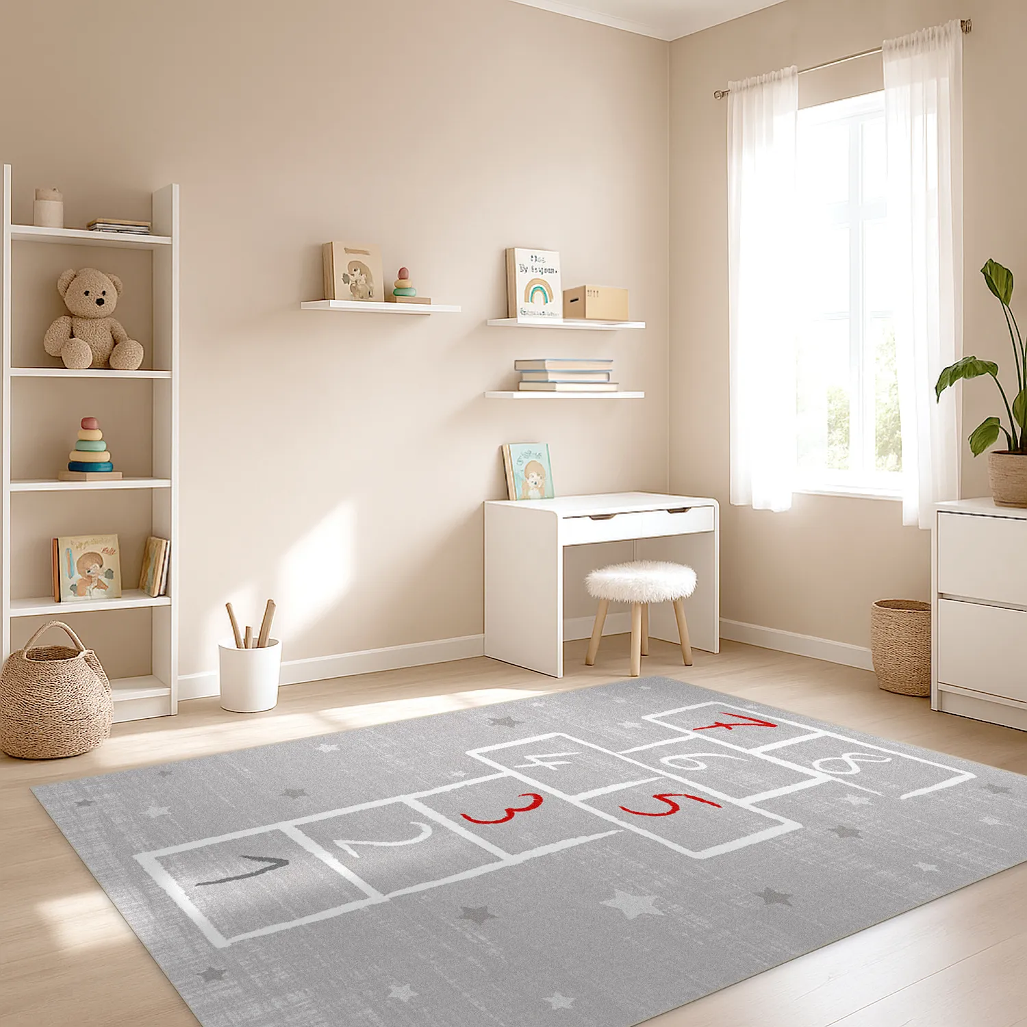 Tapete infantil - Hopscotch (cinza)