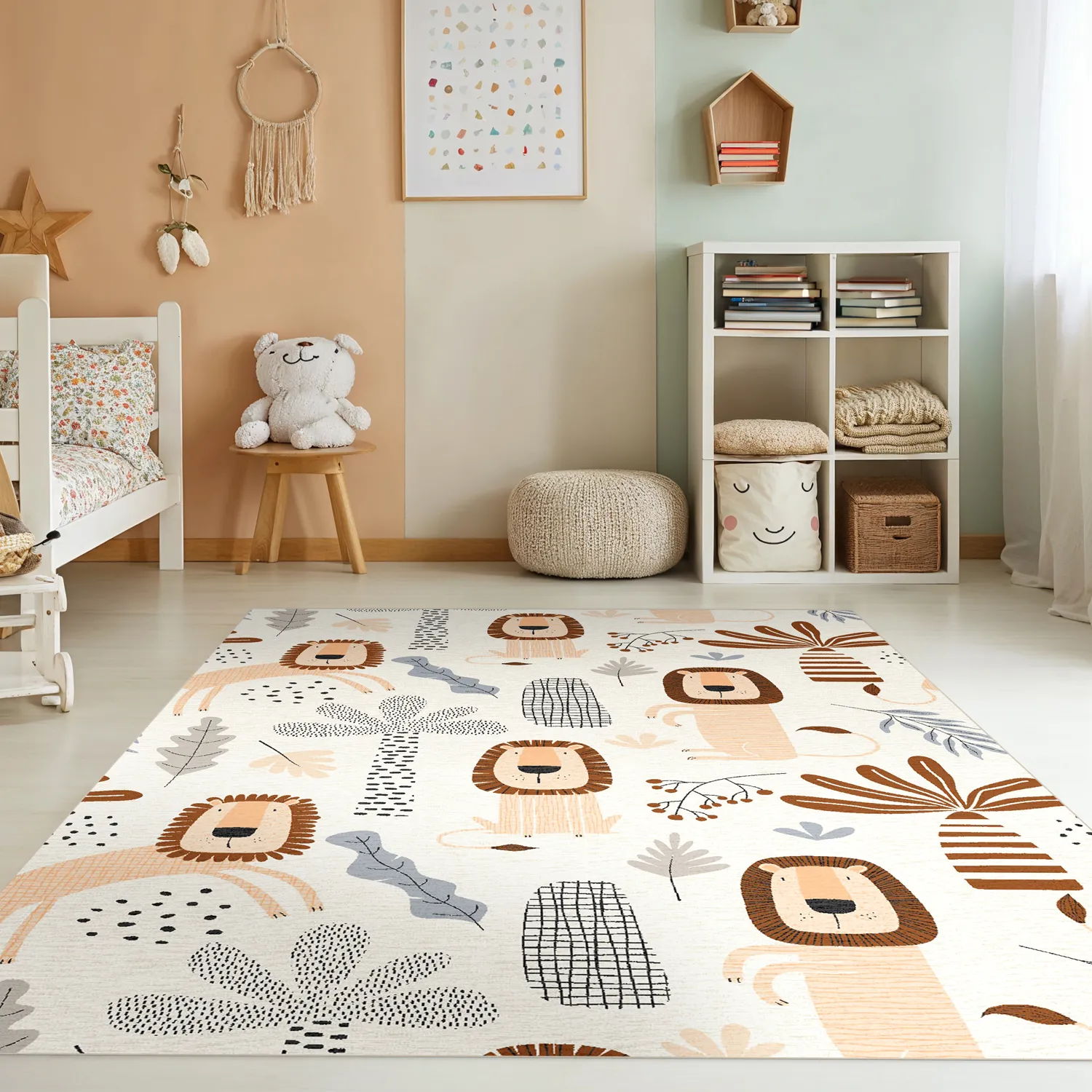 Tapete infantil - Lion Friends (bege)