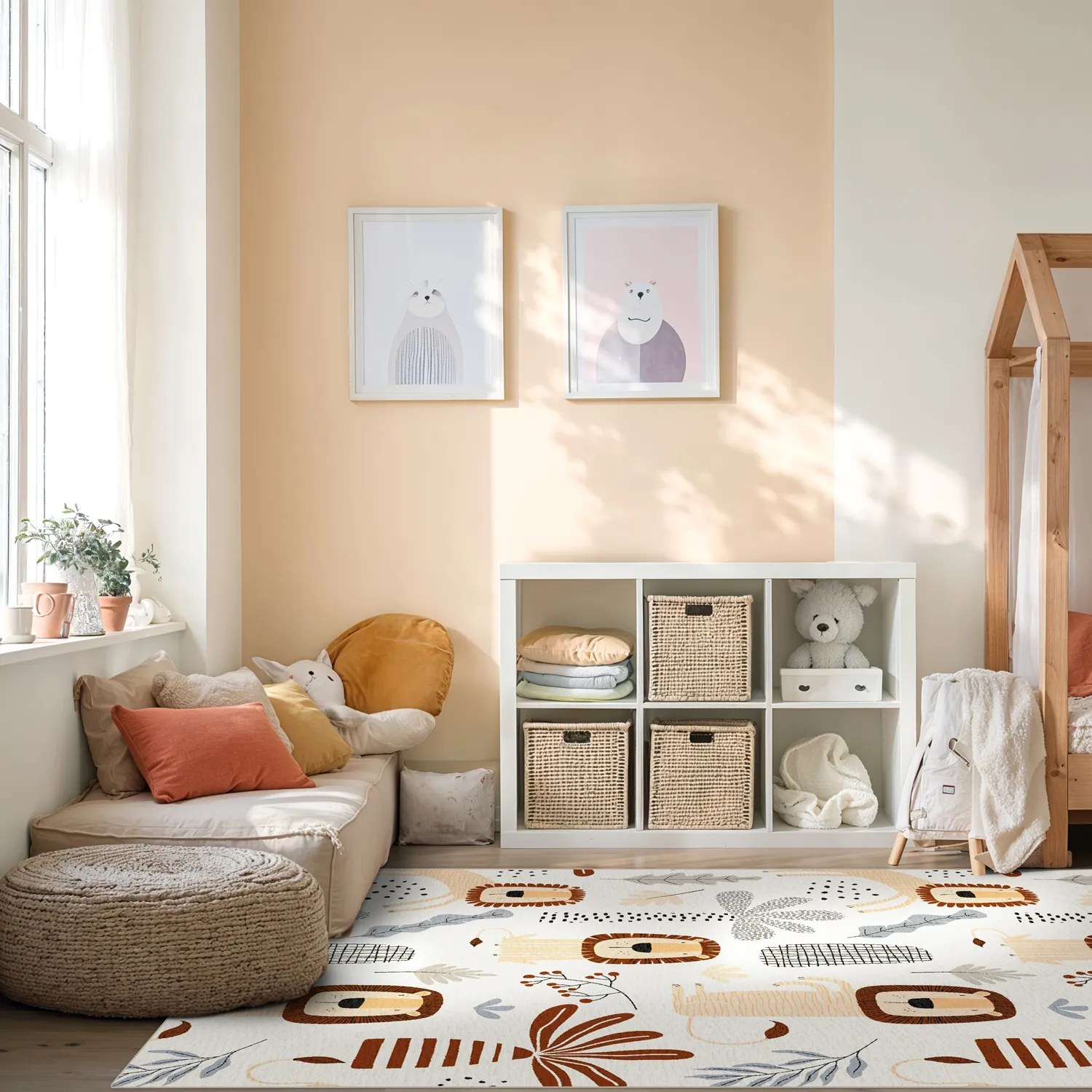 Tapete infantil - Lion Friends (bege)