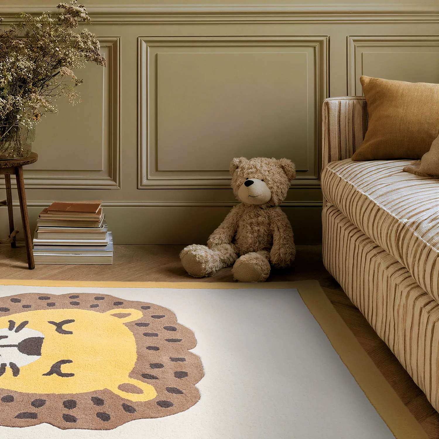 Tapete Infantil - Lion Hand Tufted Wool Premium (bege/multi)