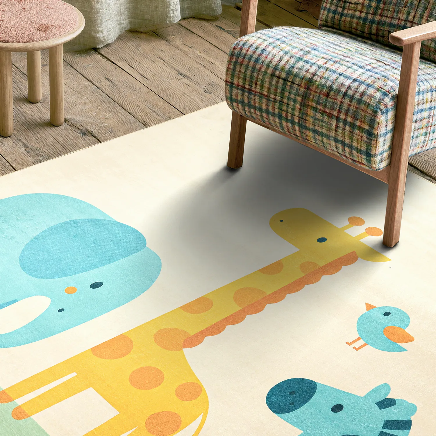 Tapete Infantil - Safari Animals (creme/multi)