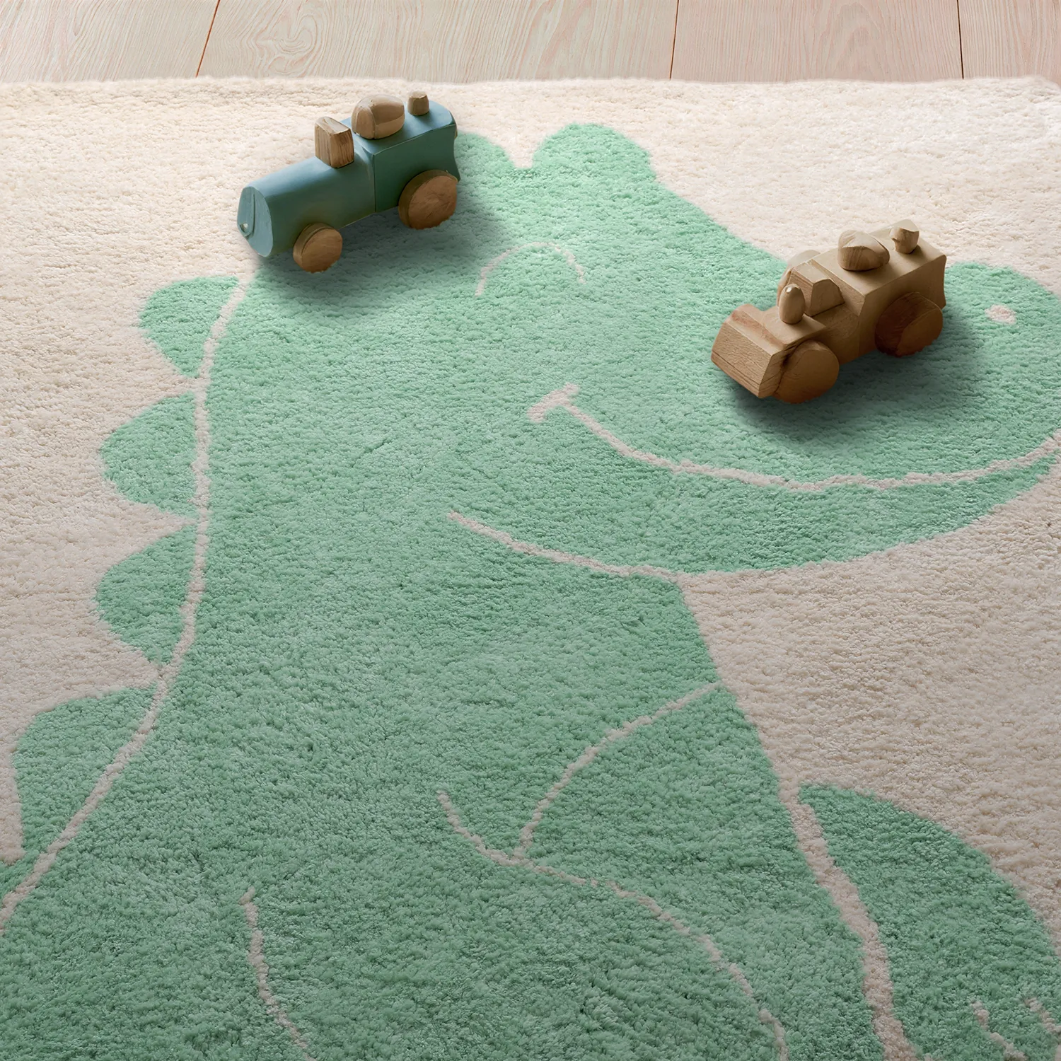 Tapete Infantil - Soft Crocodile (creme/verde)