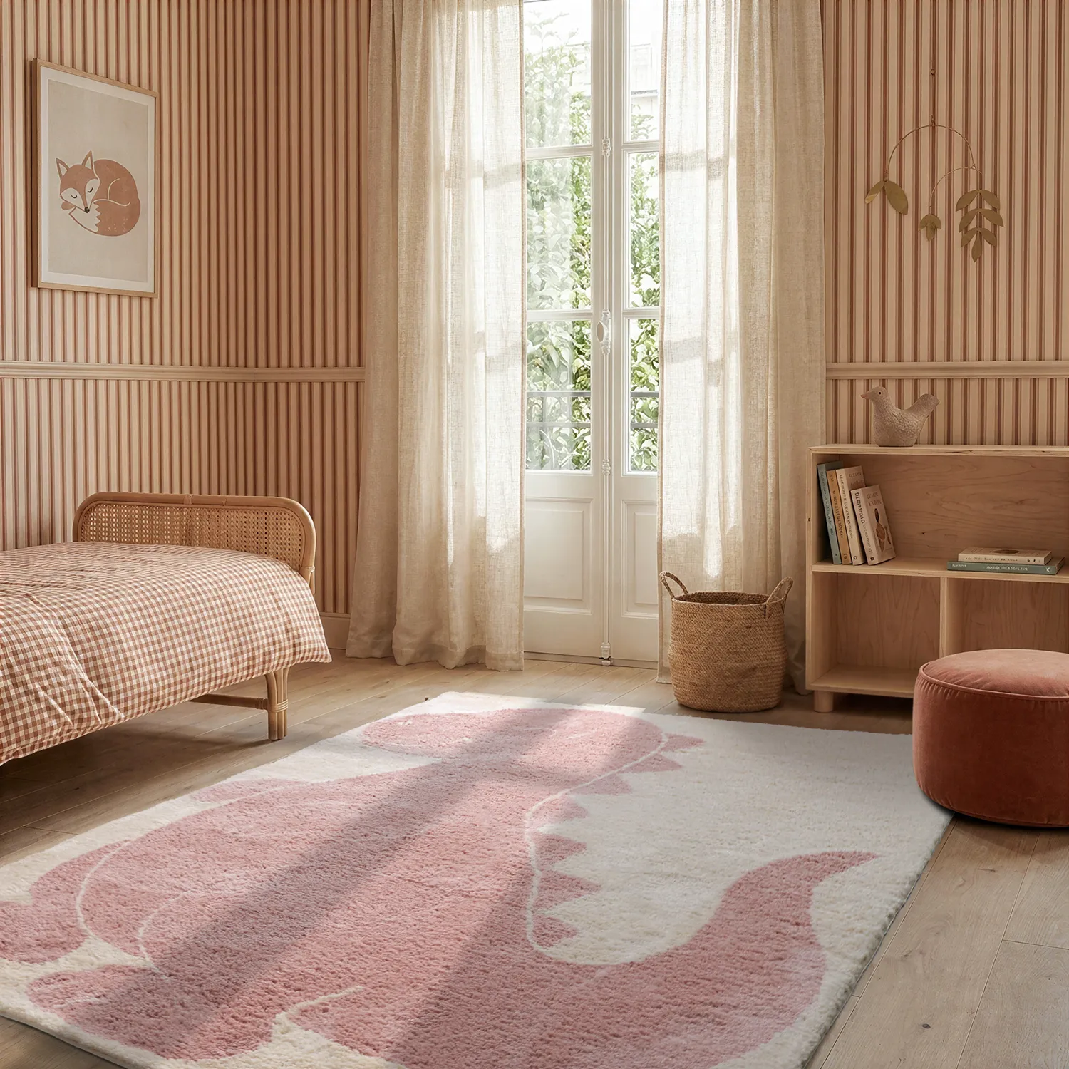 Tapete Infantil - Soft Dino (creme/rosa)