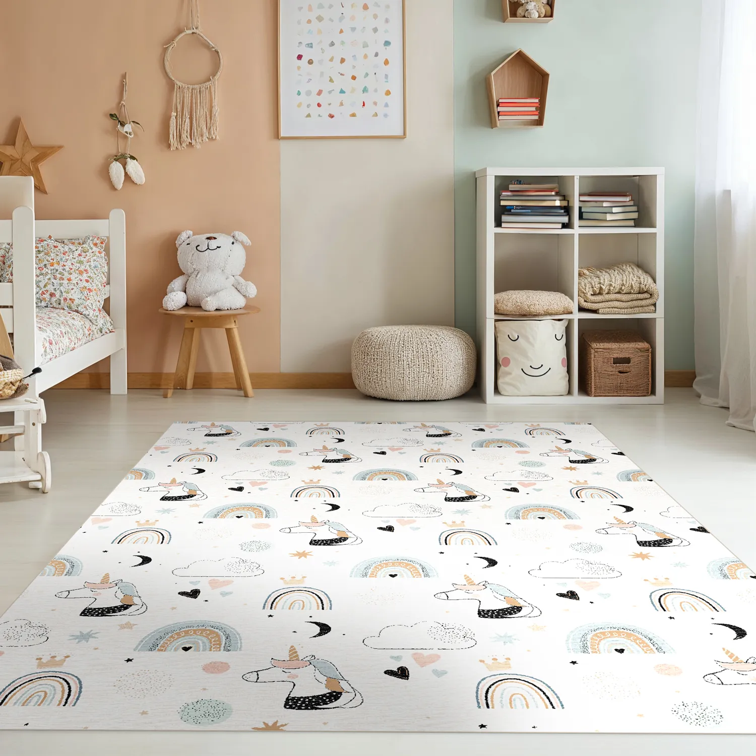 Tapete infantil - Unicorn Rainbow (rosa)