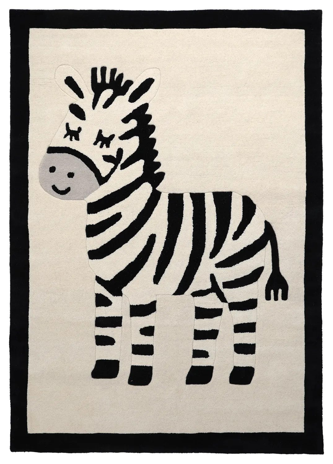 Tapete Infantil - Zebra Hand Tufted Wool Premium (bege/preto)