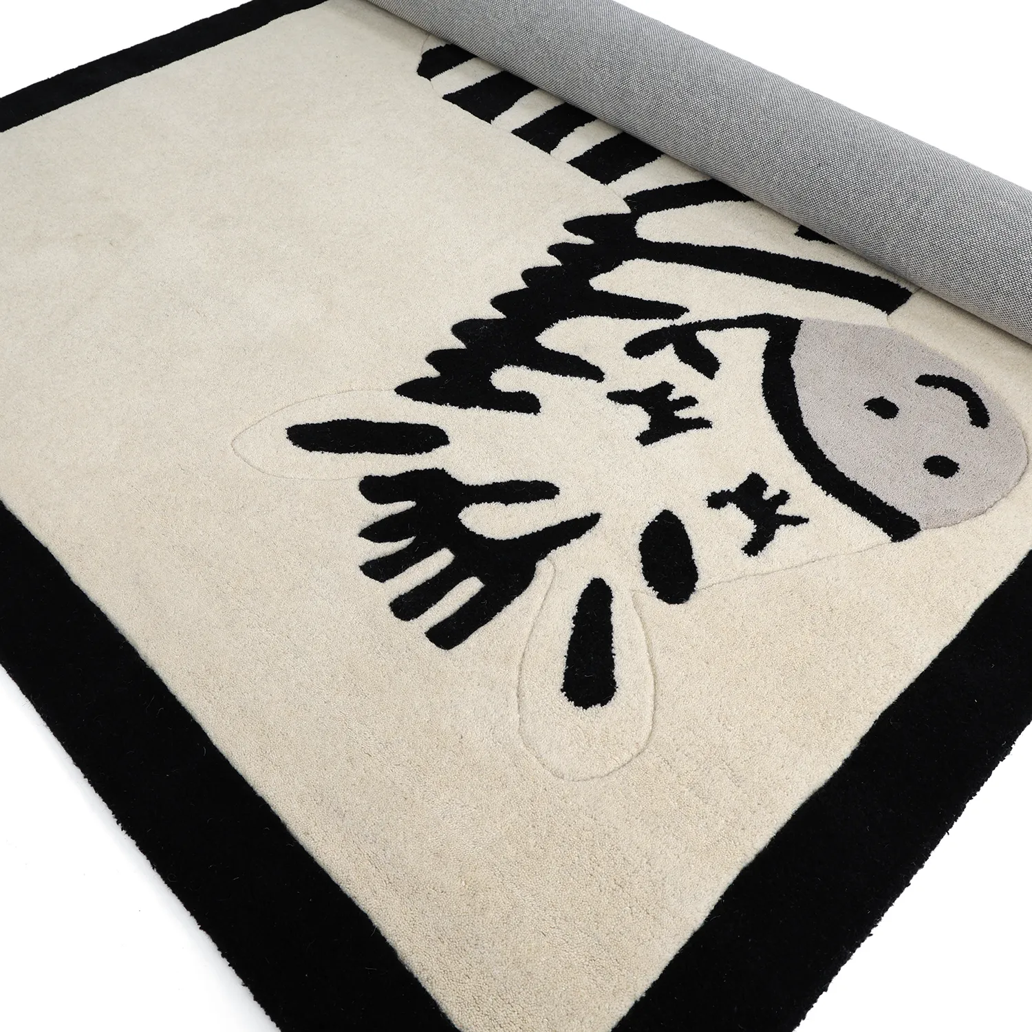 Tapete Infantil - Zebra Hand Tufted Wool Premium (bege/preto)
