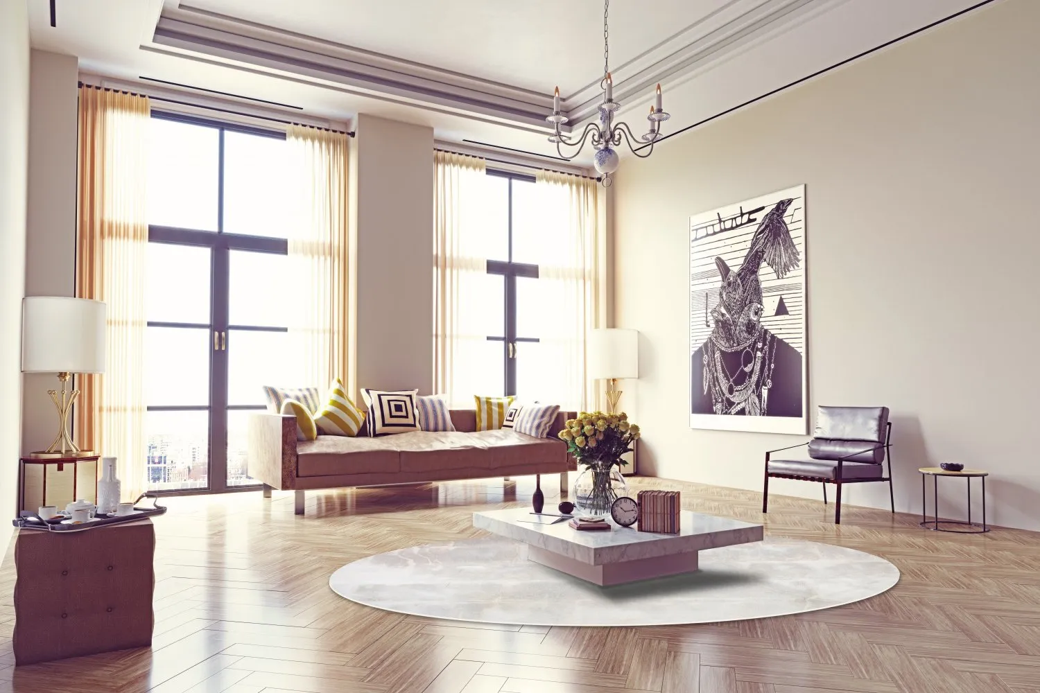 Tapete redondo - Rouen (bege)