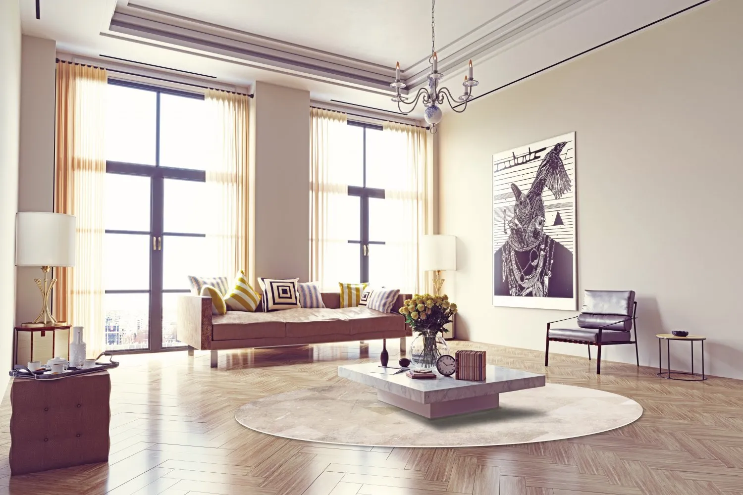 Tapete redondo - Porto (bege)