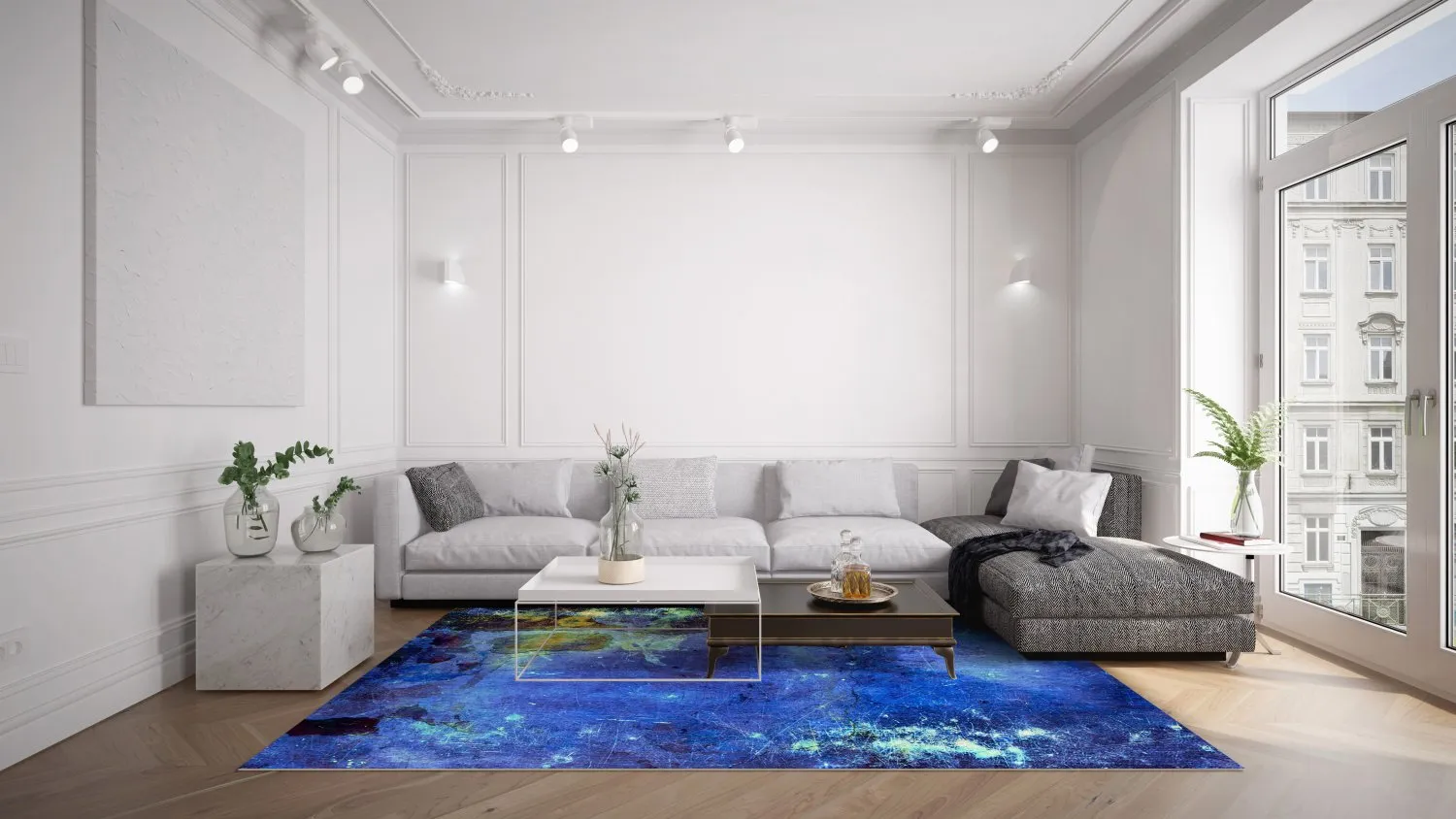 Tapete Wilton - Gallo (azul)