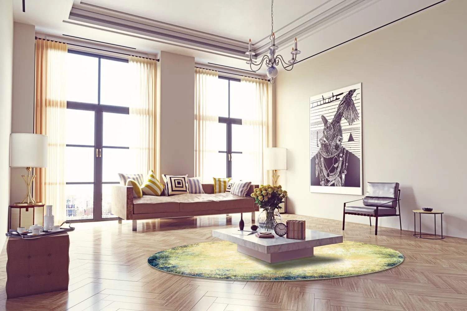 Tapete redondo - Pamplona (azul)