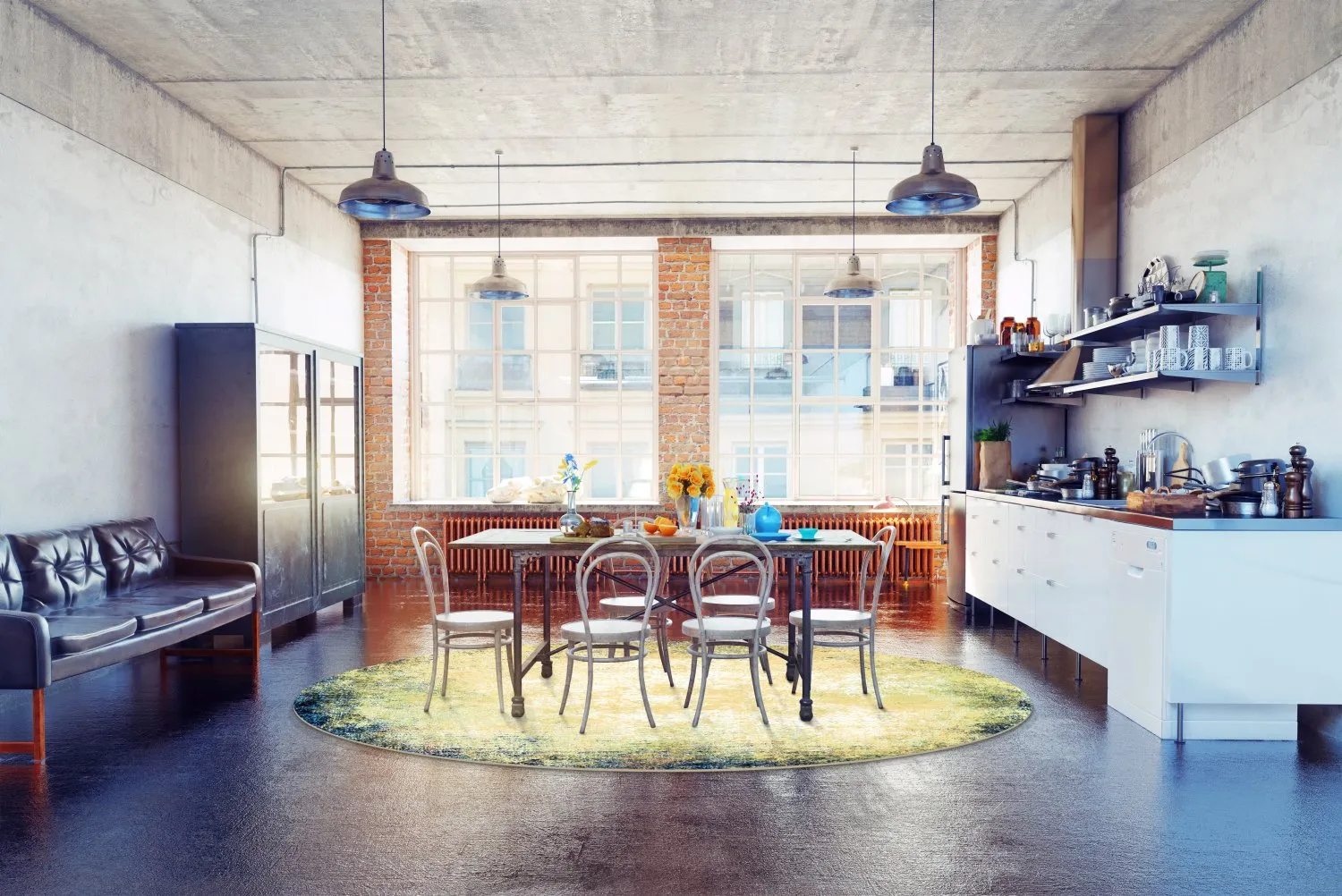 Tapete redondo - Pamplona (azul)