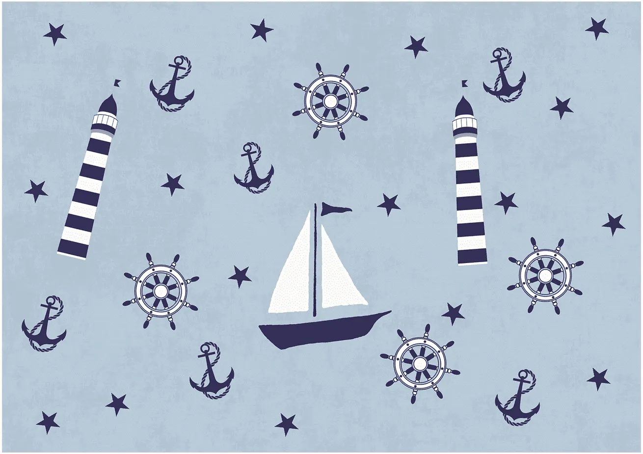 Tapete infantil - Sailing Ship (azul)