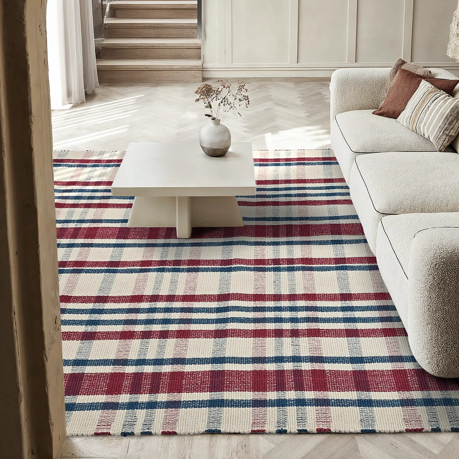 Tapete de algodão - Husvik (creme/multicolorido)