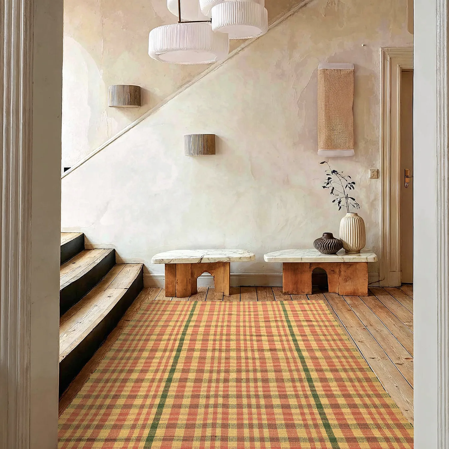 Tapete de algodão - Husvik (mostarda/multicolorido)