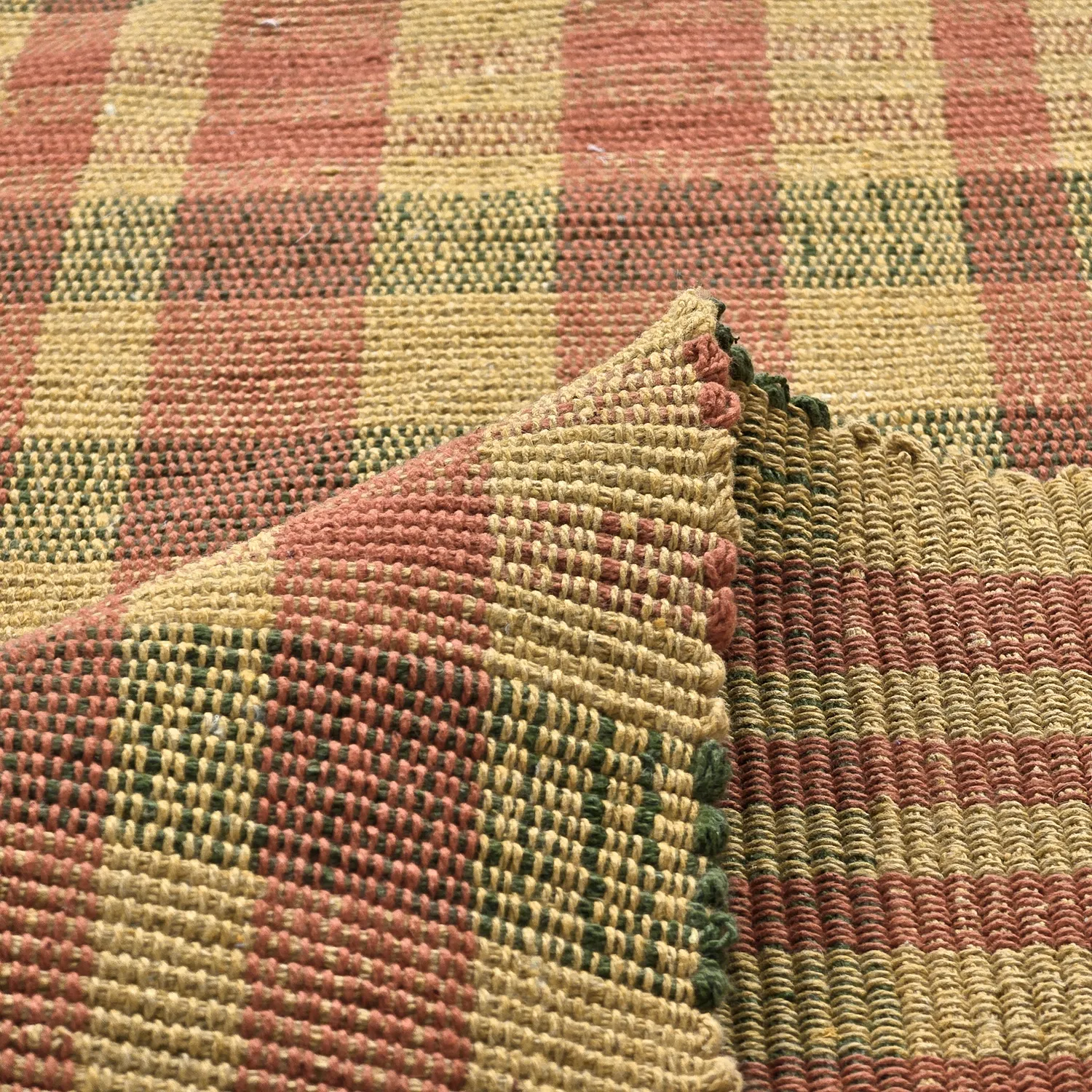 Tapete de algodão - Husvik (mostarda/multicolorido)