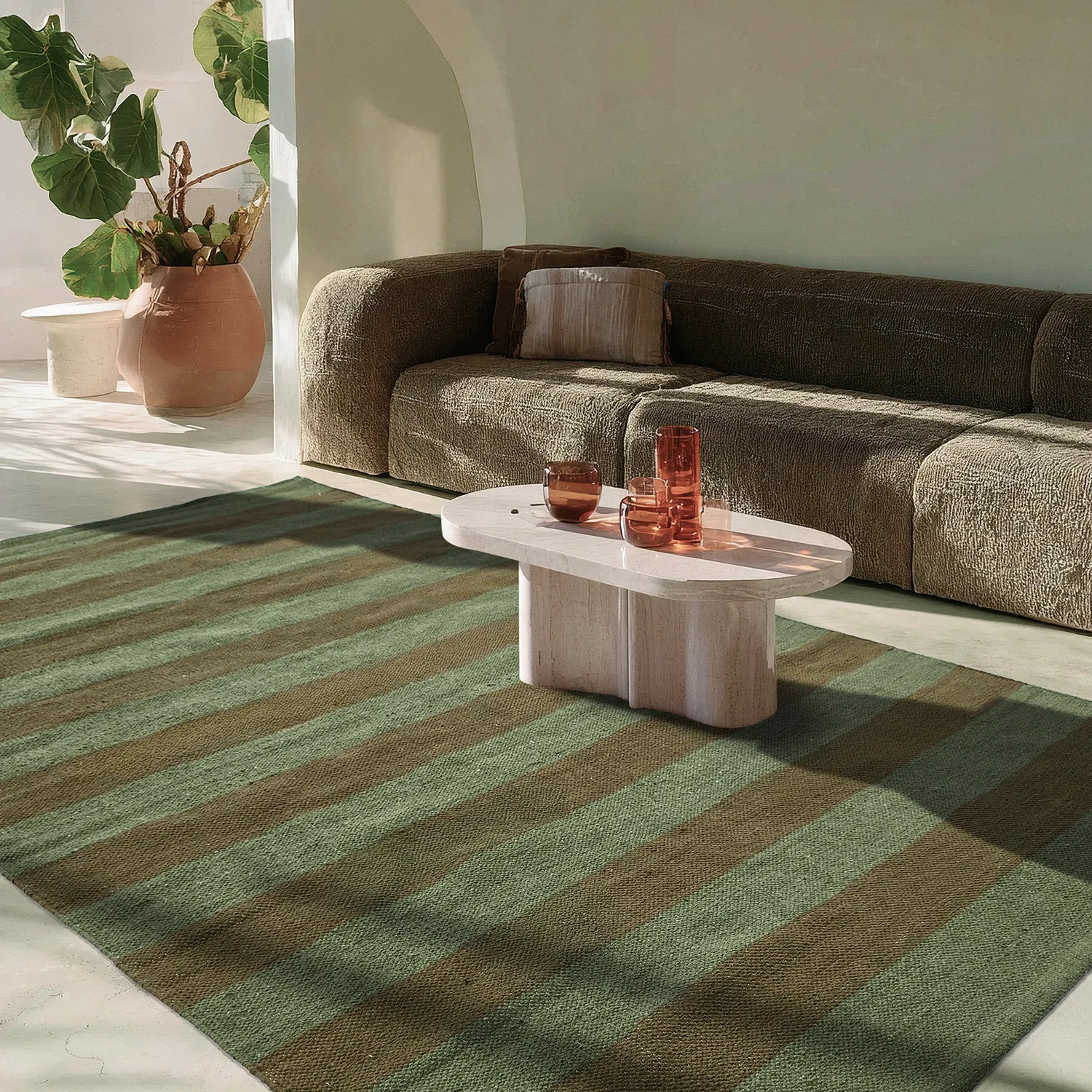 Tapete de algodão - Nilo (verde musgo)