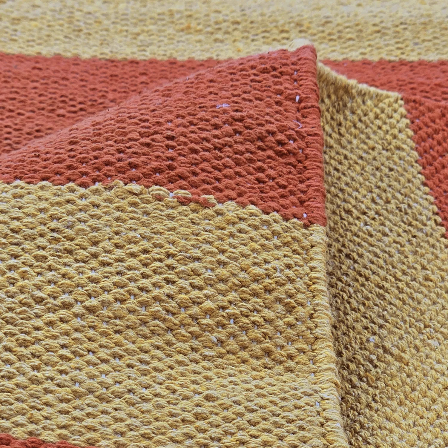 Tapete de algodão - Nilo (amarelo mostarda/terracota)