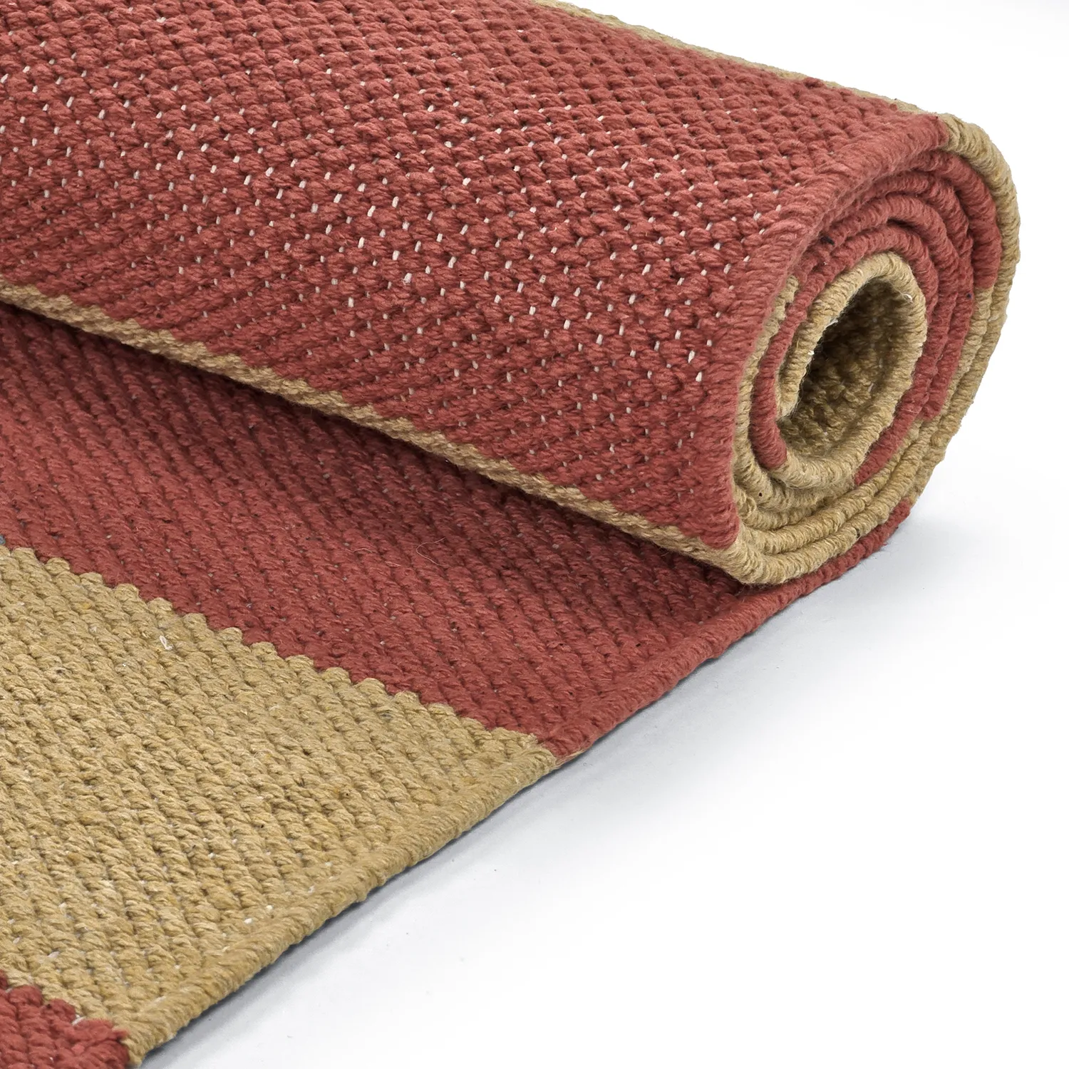 Tapete de algodão - Nilo (amarelo mostarda/terracota)