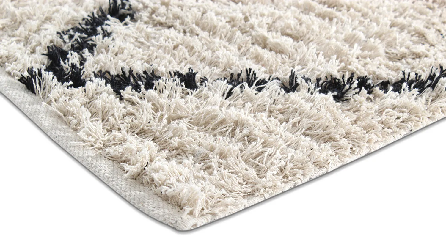 Tapetes felpudos - Alcott Natural Cotton Shaggy (preto/branco)