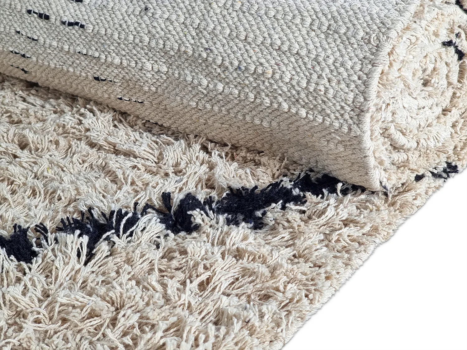 Tapetes felpudos - Alcott Natural Cotton Shaggy (preto/branco)