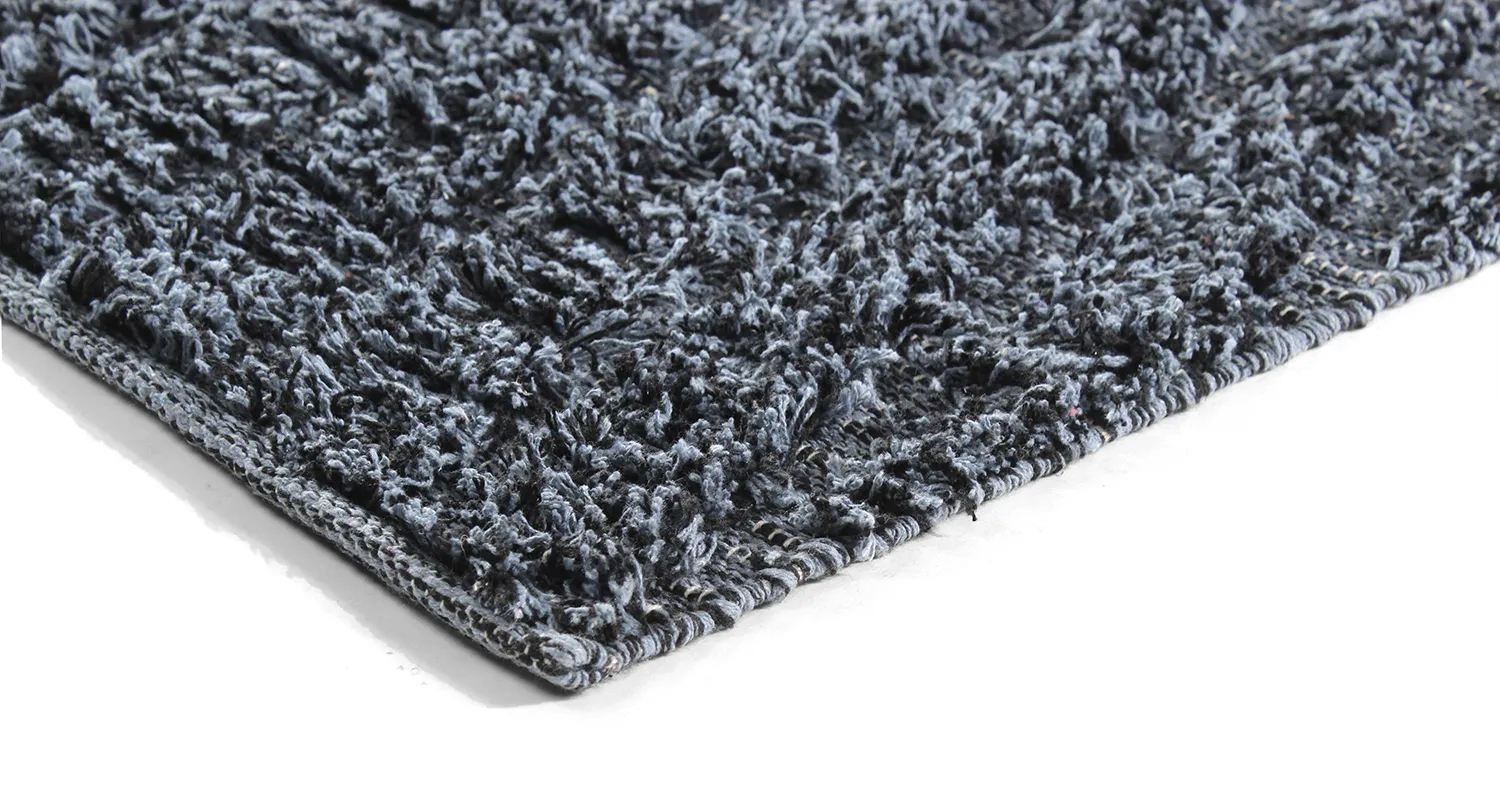 Tapetes felpudos - Kendra Natural Cotton Shaggy (cinza/preto)