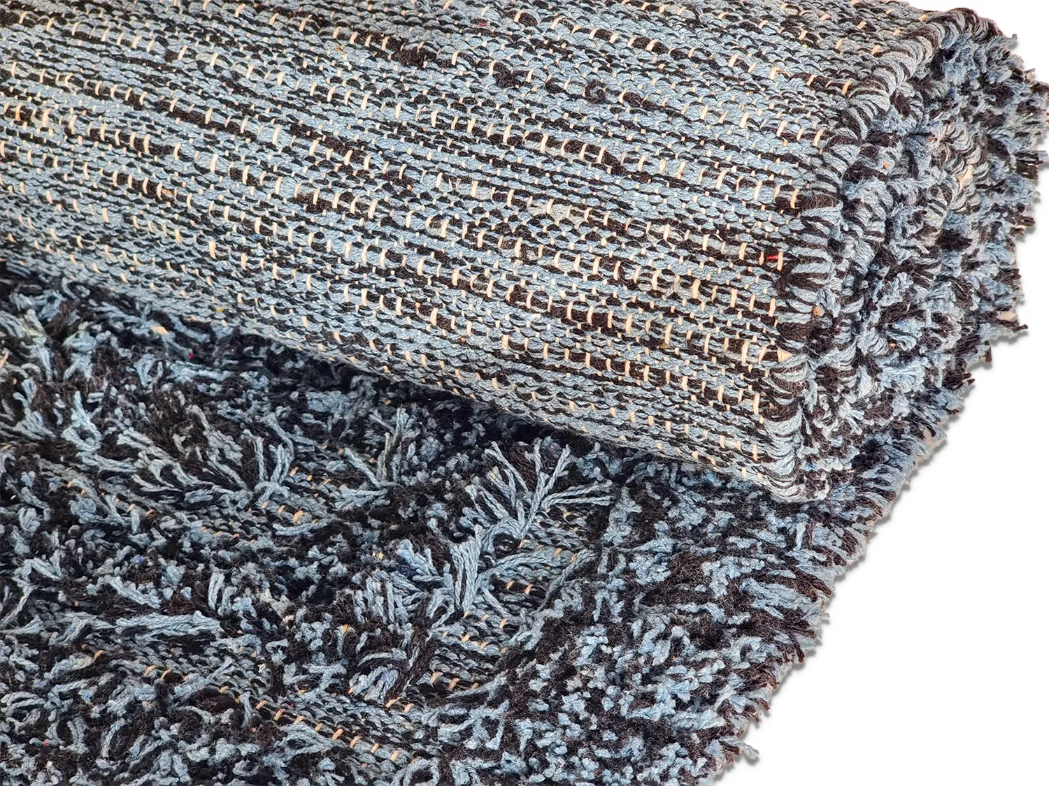 Tapetes felpudos - Kendra Natural Cotton Shaggy (cinza/preto)