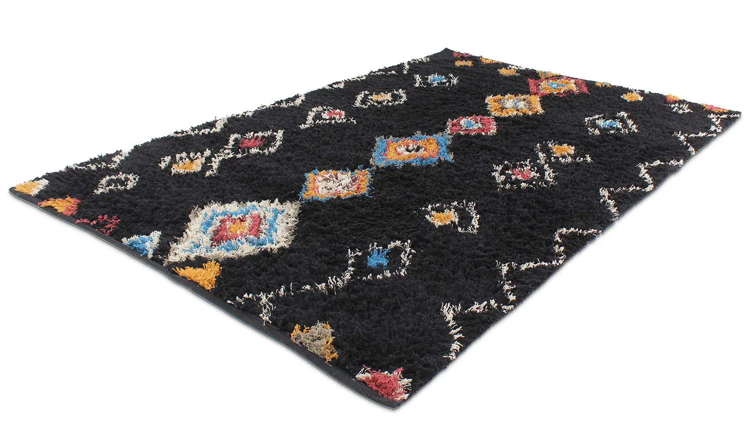 Tapetes felpudos - Marden Natural Cotton Shaggy (preto/multi)