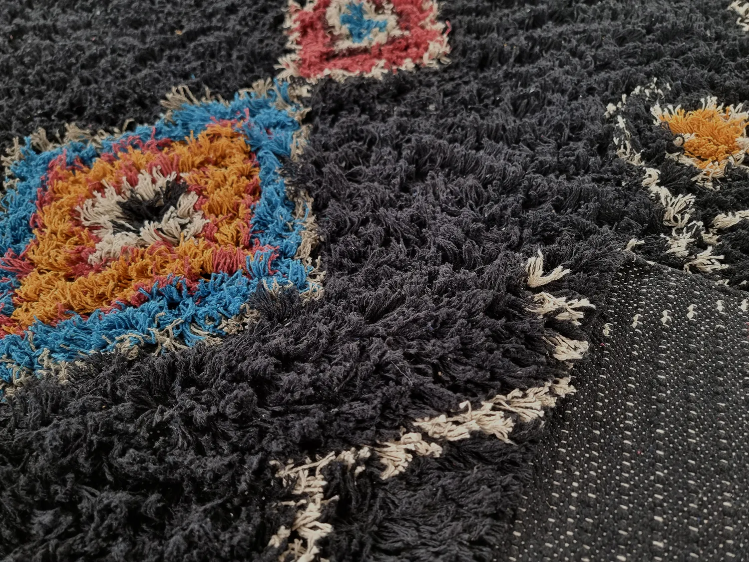 Tapetes felpudos - Marden Natural Cotton Shaggy (preto/multi)