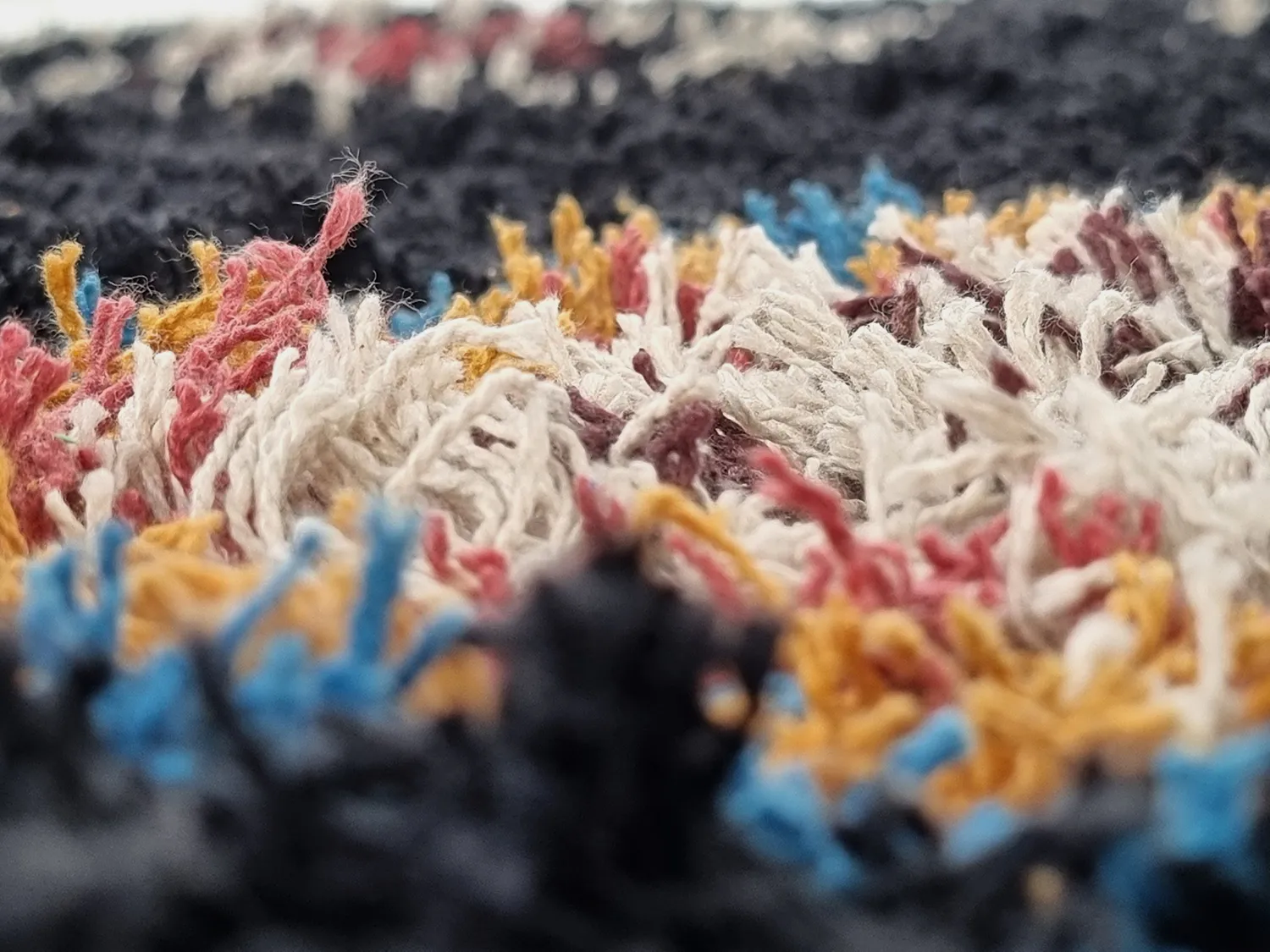 Tapetes felpudos - Marden Natural Cotton Shaggy (preto/multi)