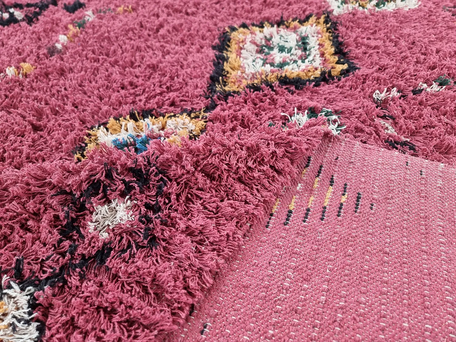 Tapetes felpudos - Nyle Natural Cotton Shaggy (rosa/multi)
