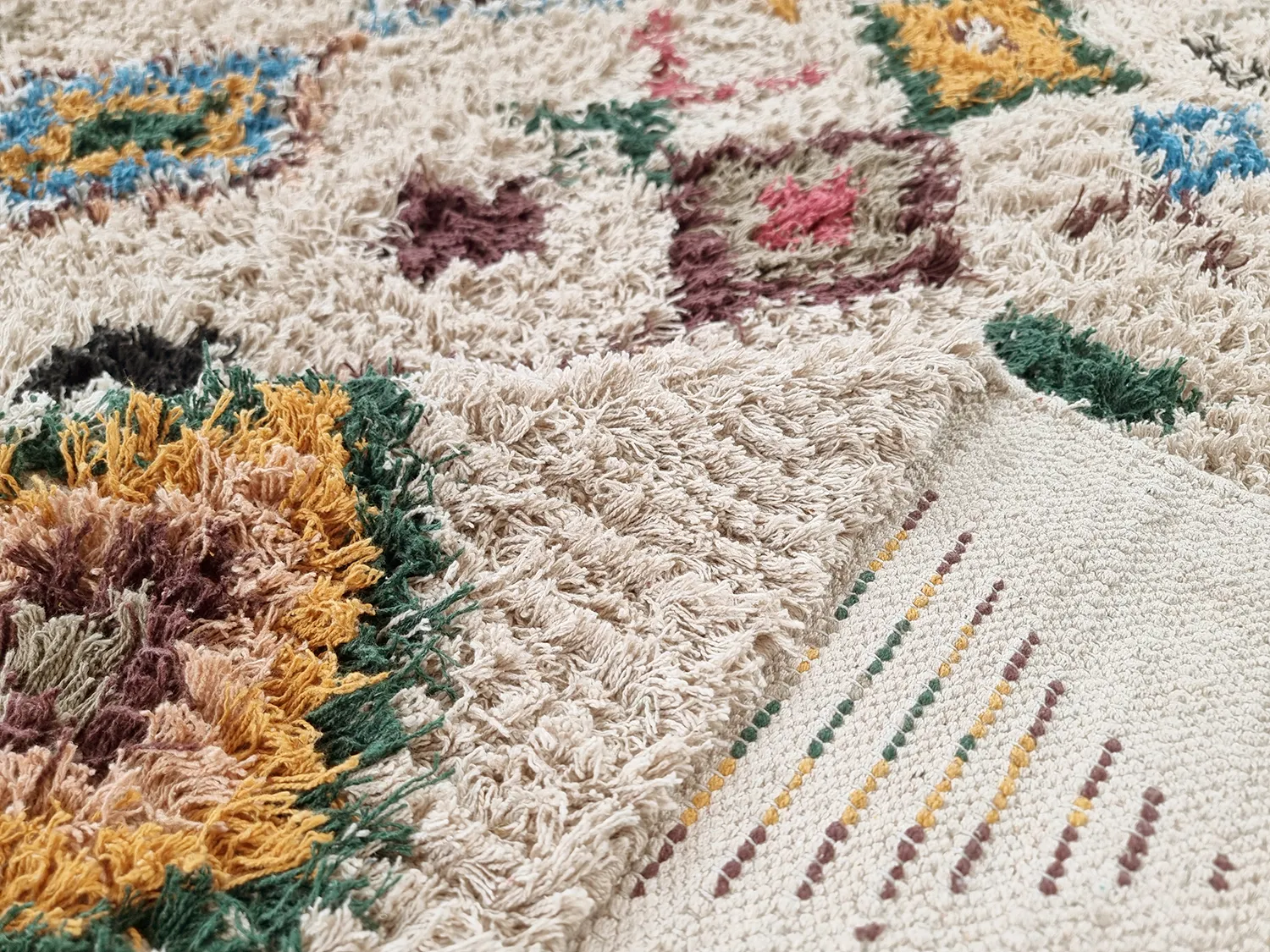 Tapetes felpudos - Siddel Natural Cotton Shaggy (bege/multi)