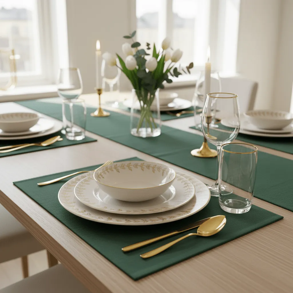 Trilhos de mesa - Niva (verde escuro)
