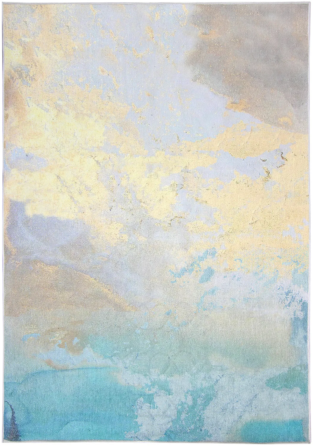 Tapete Wilton - Borgo (azul/amarelo)