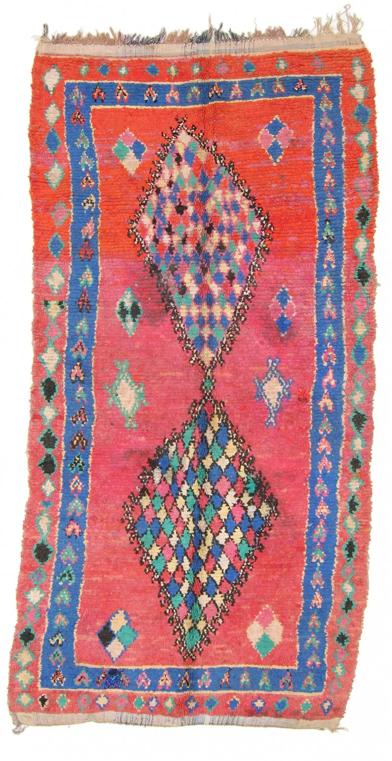 Tapete Berbere Marroquino Boucherouite 330 x 150 cm