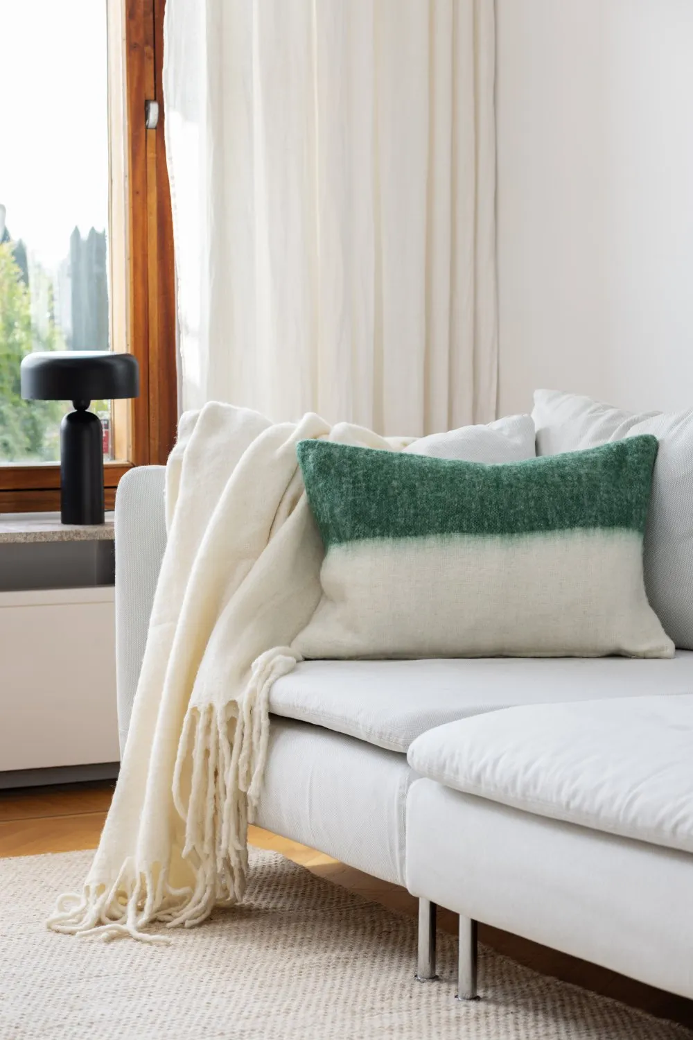 Capa de Almofada em Mistura de Lã - Carrie (verde)