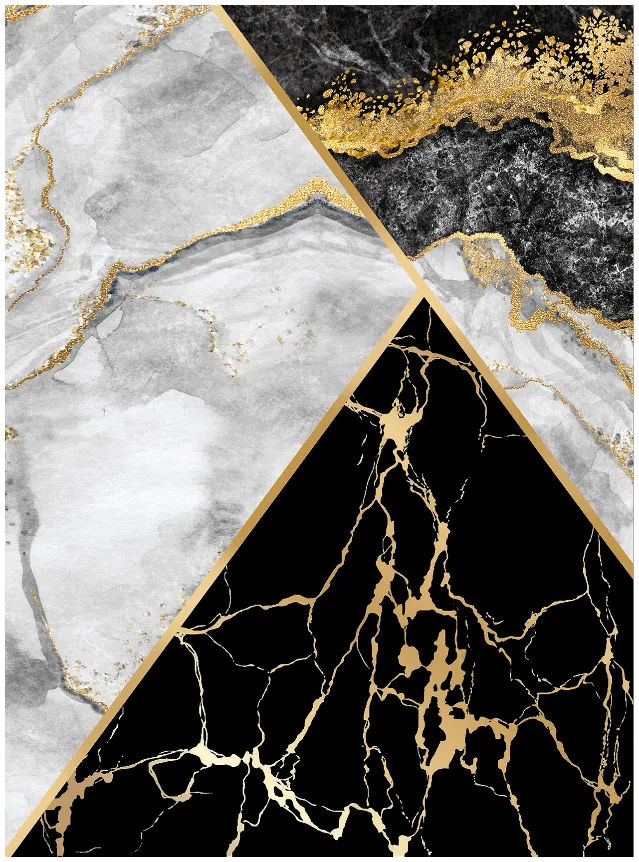 Tapete Wilton - Cassa (cinza/preto/dourado)