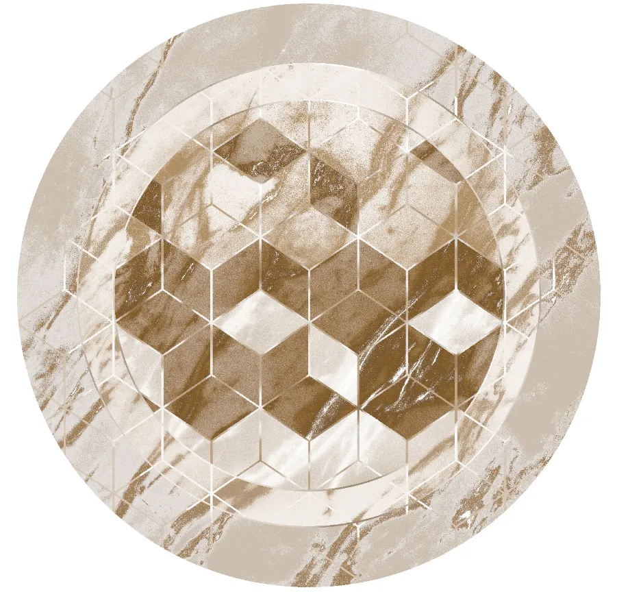 Tapete redondo - Castello (bege/branco)