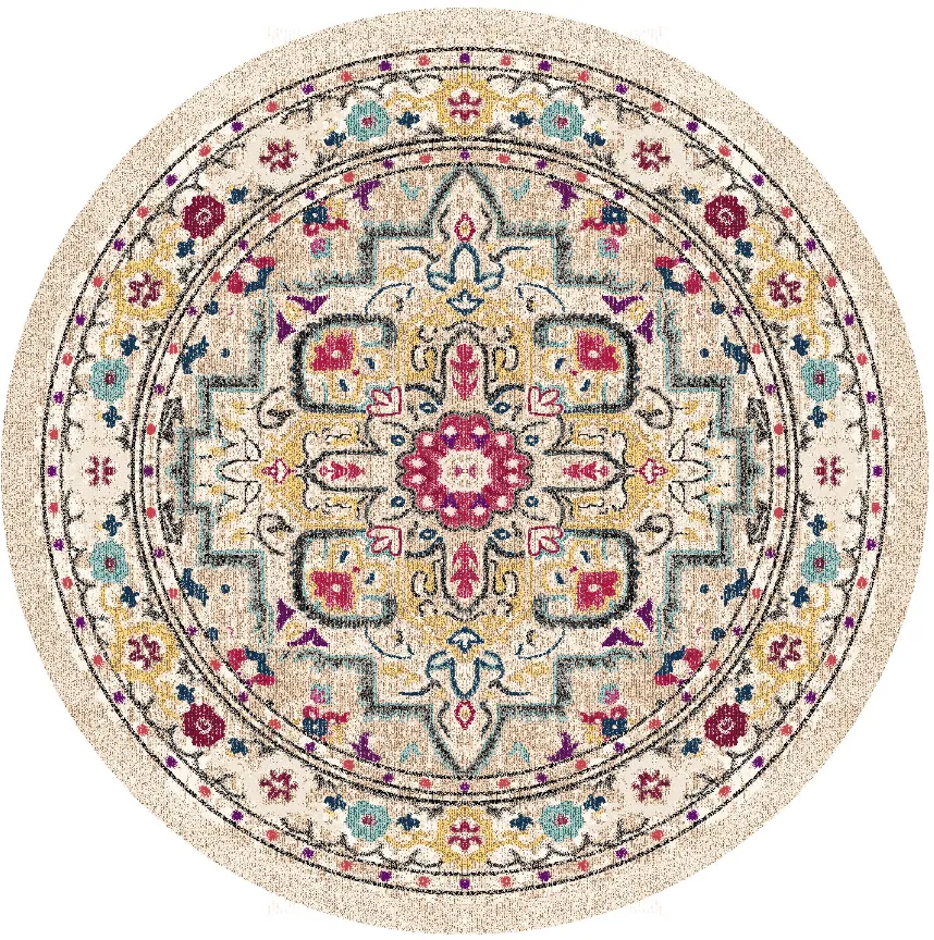 Tapete redondo - Castro (multicolorido)