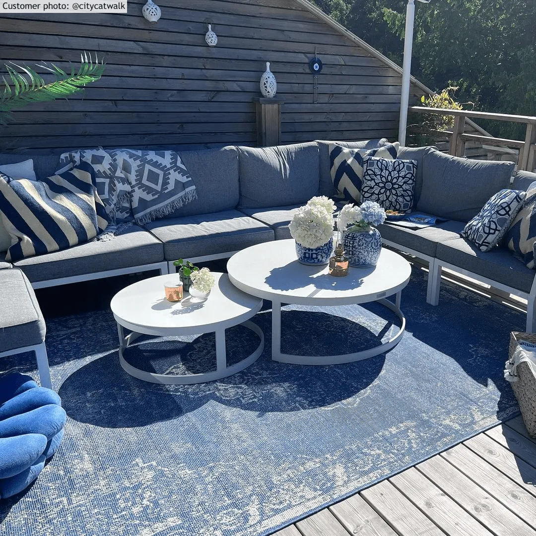 Tapete para interior e exterior - Brussels Weave (azul)