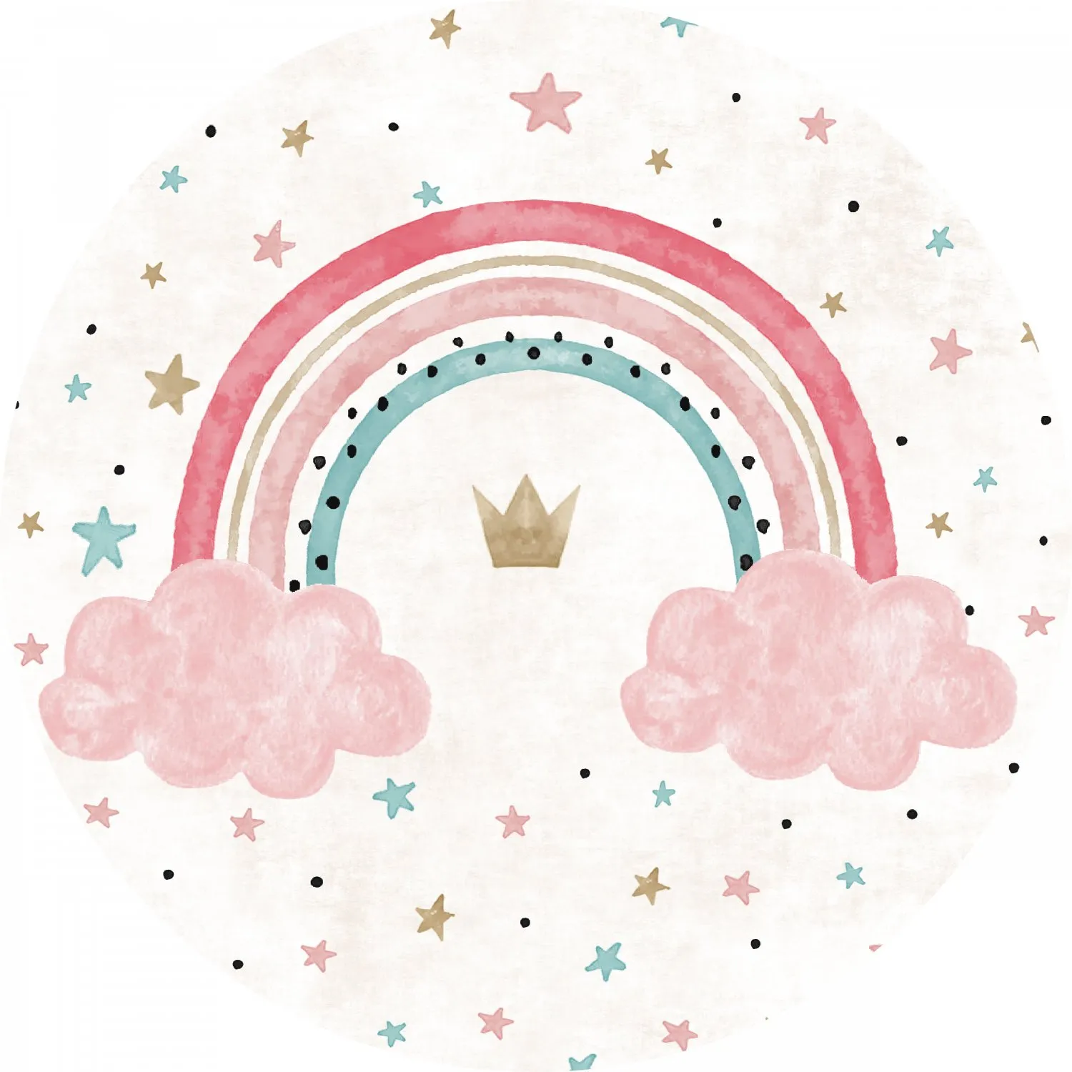 Rund matta - Rainbow (multi)