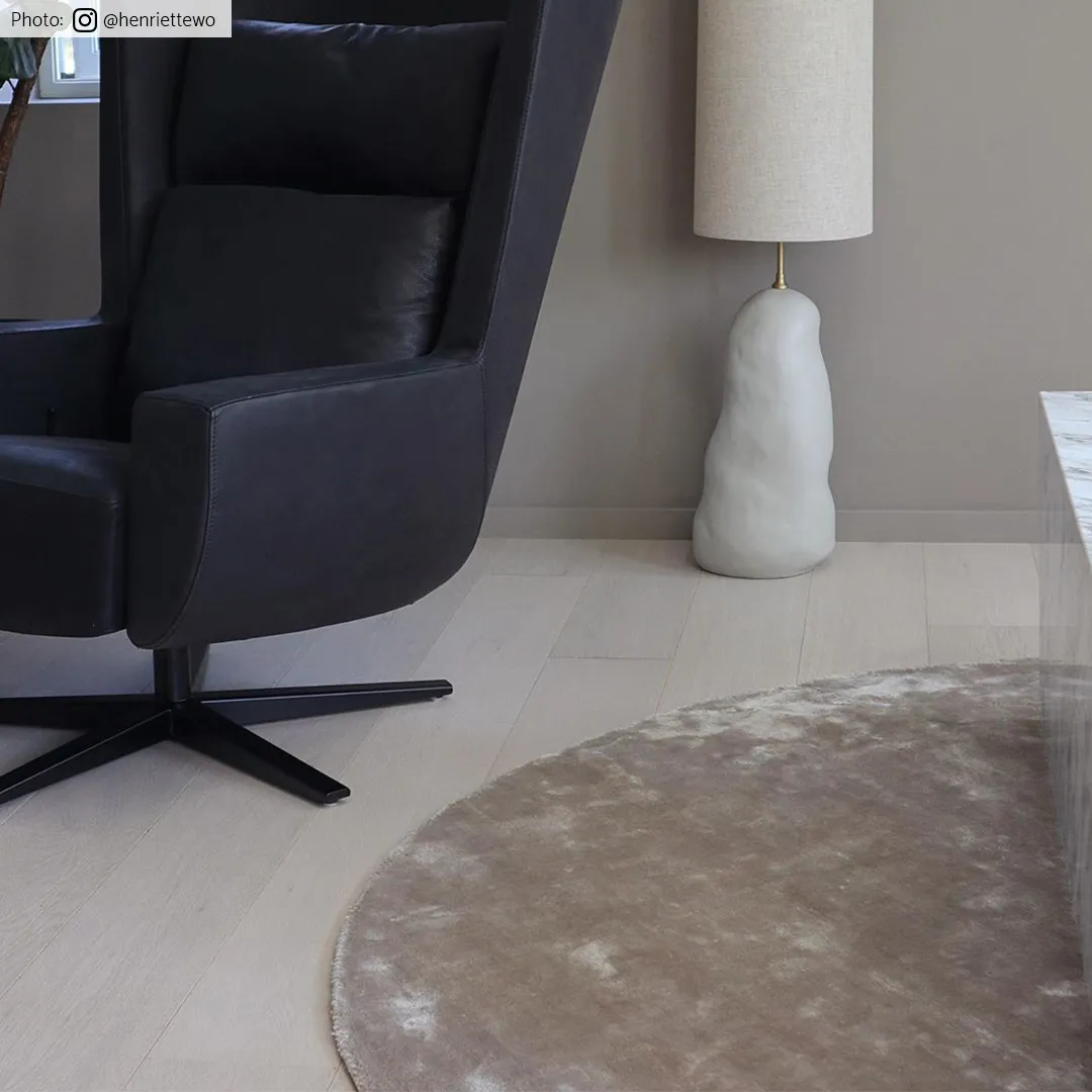 Tapete redondo - Jodhpur Special Luxury Edition Viskos (cinza claro/bege)