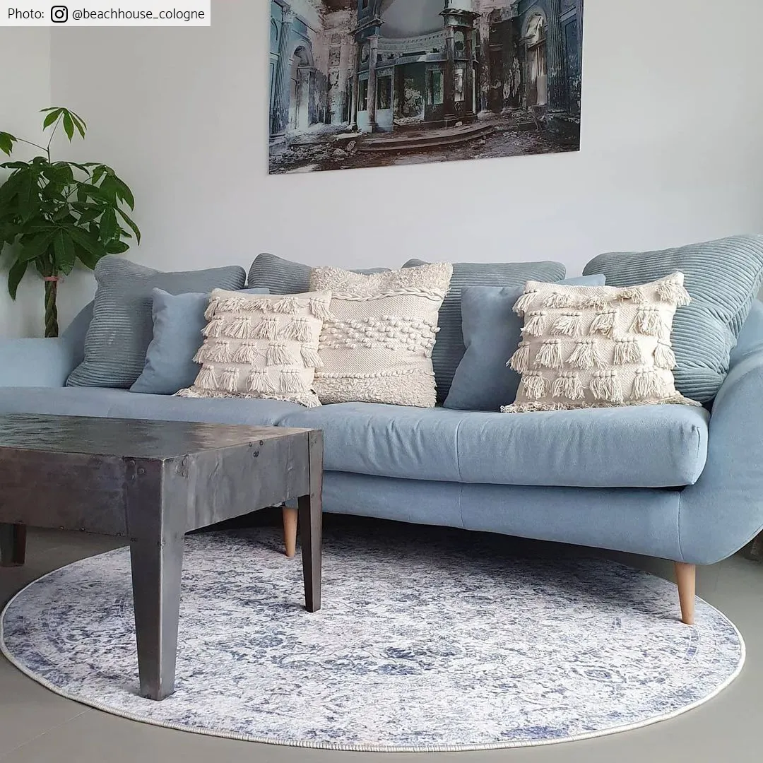 Tapete redondo - Denizli (azul)