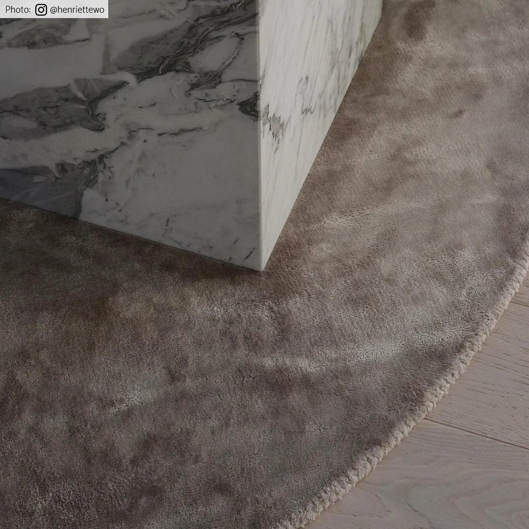 Tapete redondo - Jodhpur Special Luxury Edition Viskos (cinza claro/bege)