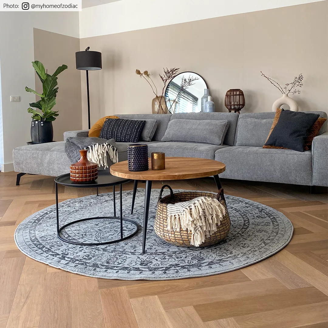 Tapete redondo - Peking Noble (cinza)