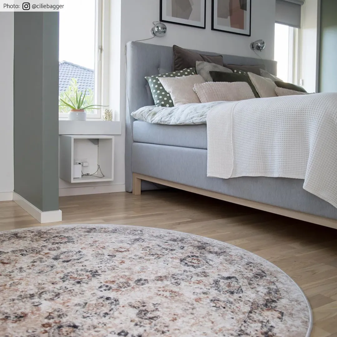 Tapete redondo - Toujane (cinza)