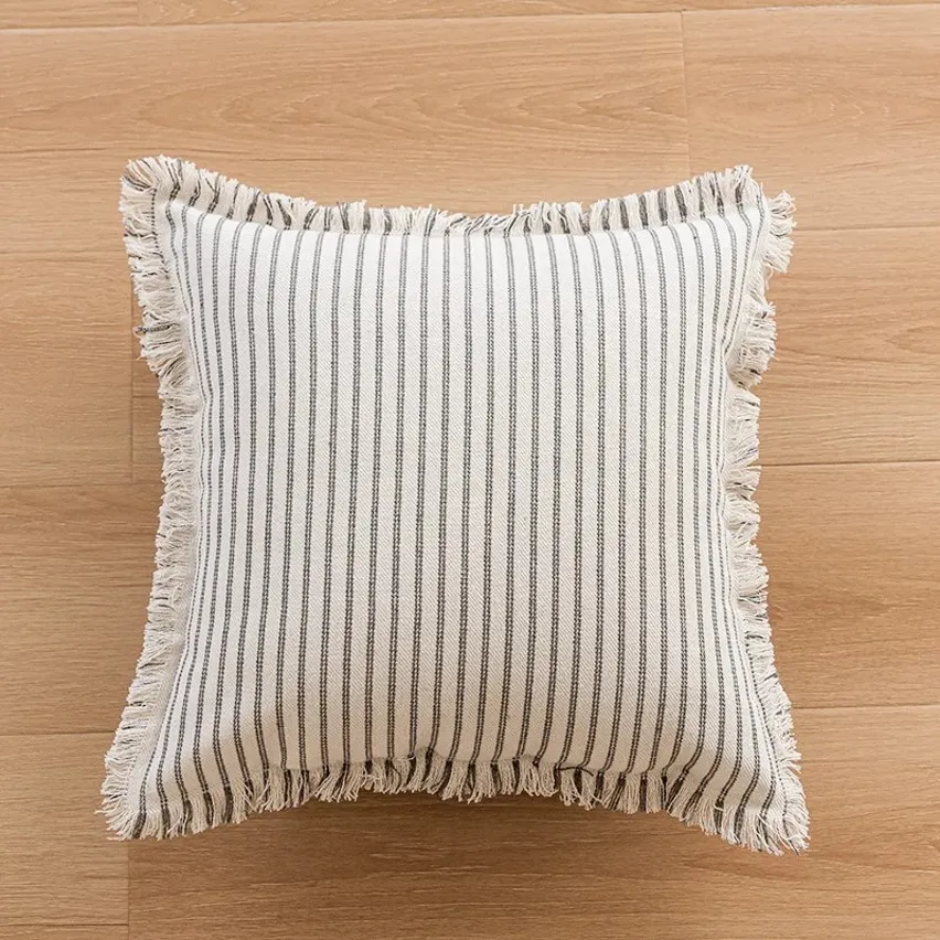 Capa de Almofada - Fringed (cinza)