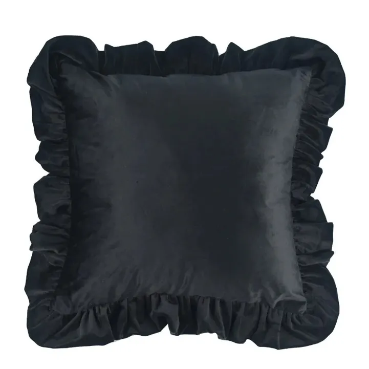 Capa de Almofada - Ruffled (preto)