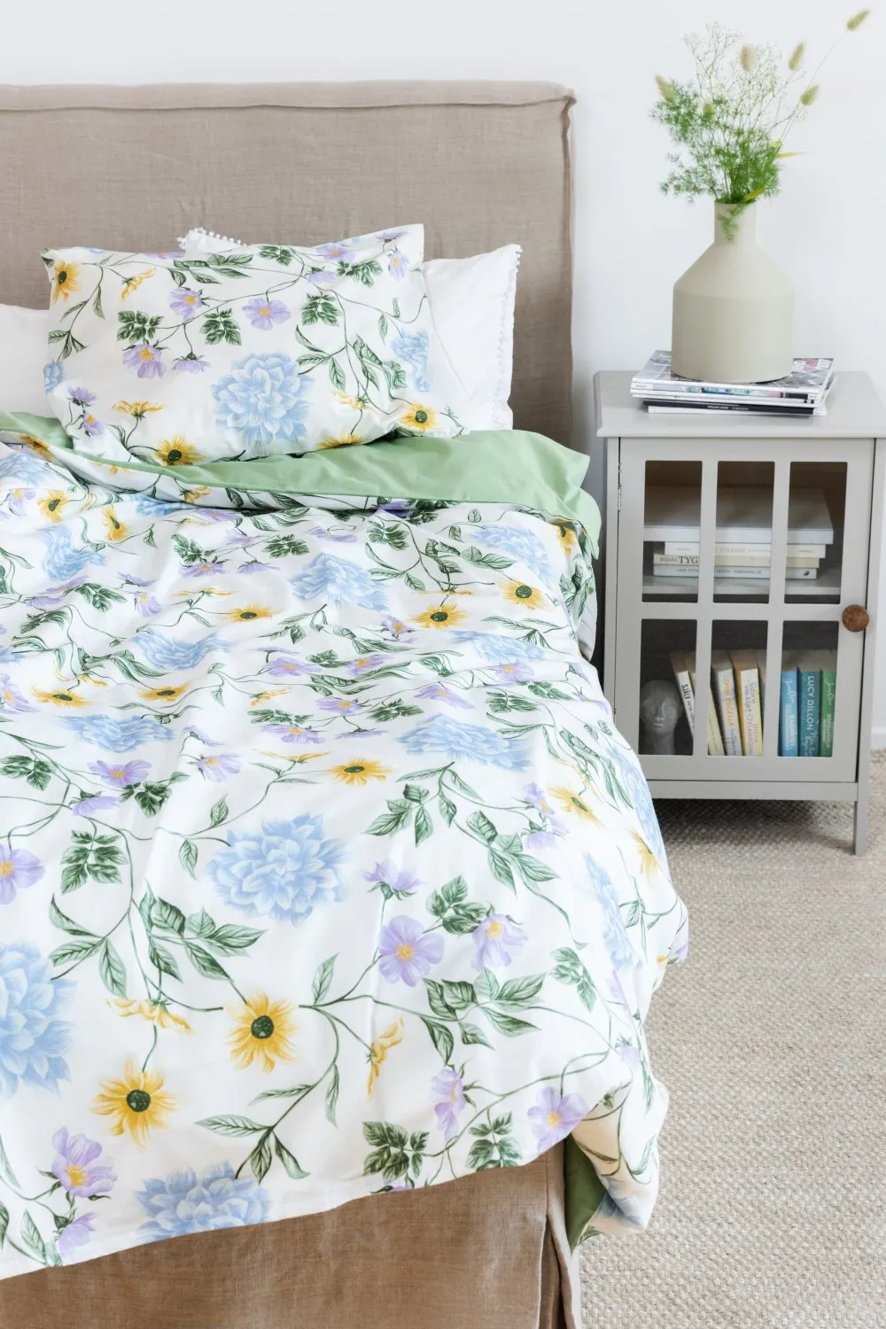 Conjunto de capa de edredão - Dahlia (azul)